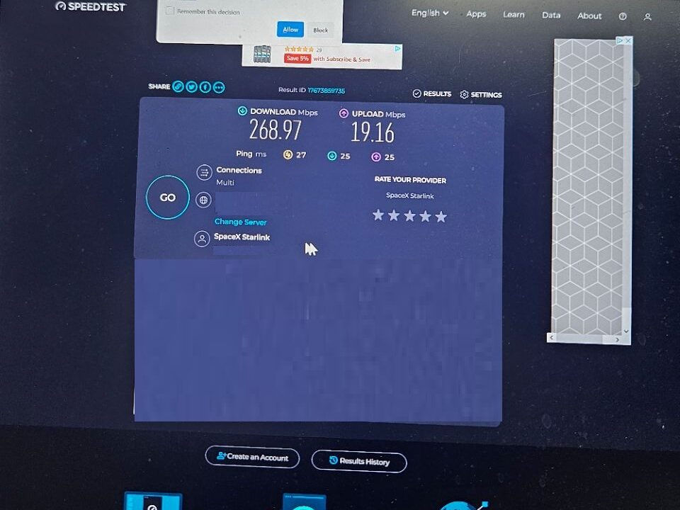 Starlink Speed Test Ellensburg WA 
