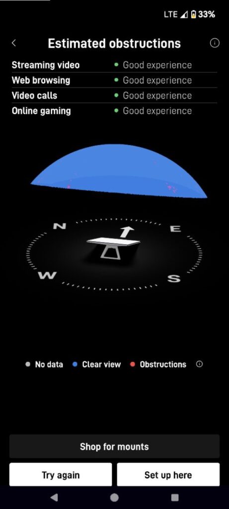 Starlink obstructions test Prescott AZ