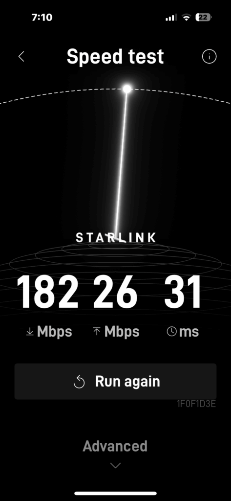 Starlink Speed test in Louisville CO