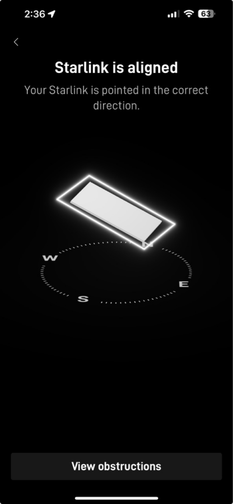 Starlink alignment test Surf City Outer Banks NC