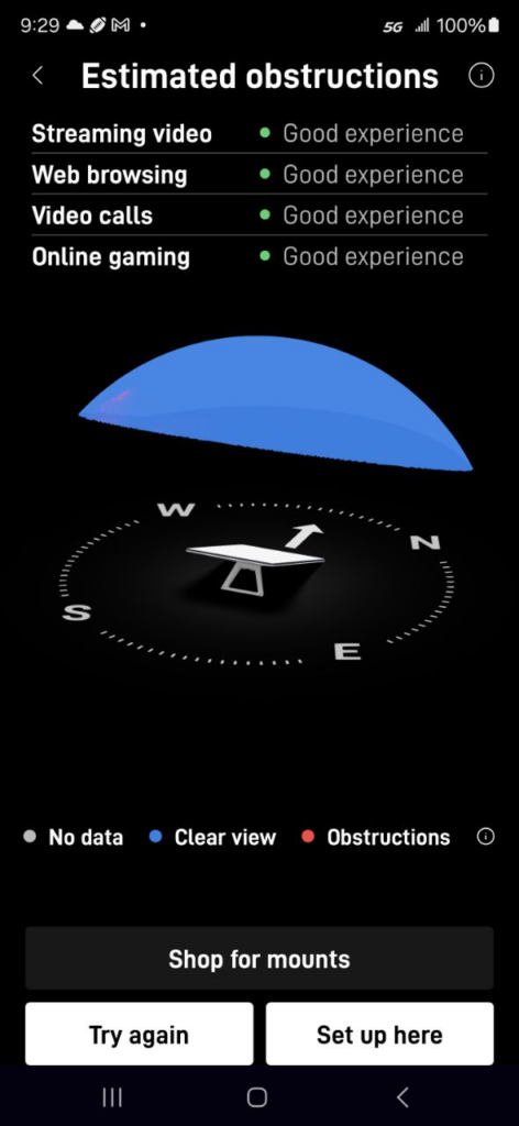 Starlink obstructions test Oxnard CA