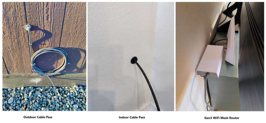 Starlink cable indoor-outdoor passthrough and Gen3 router setup
