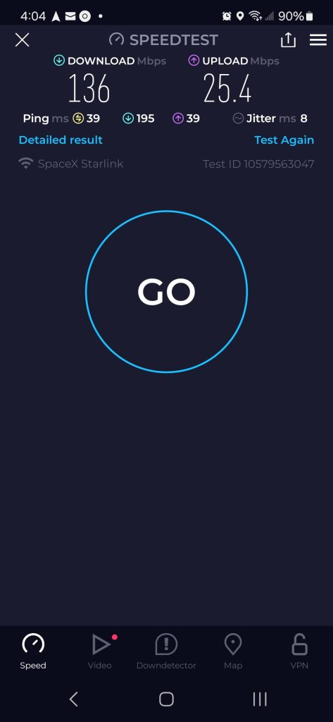 Starlink speed test Bonanza OR
