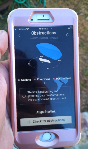 Starlink obstructions test Chipley FL