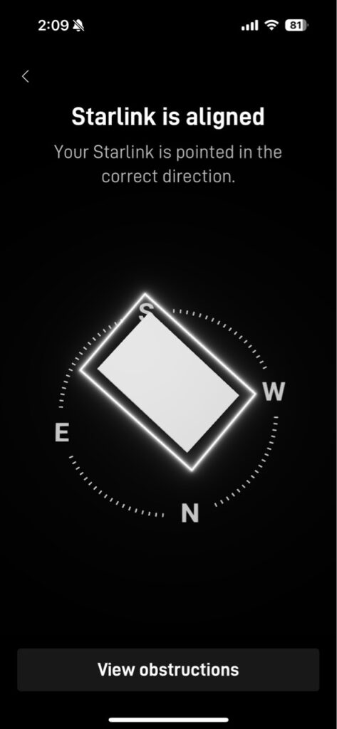 Starlink alignment test Thousand Oaks CA