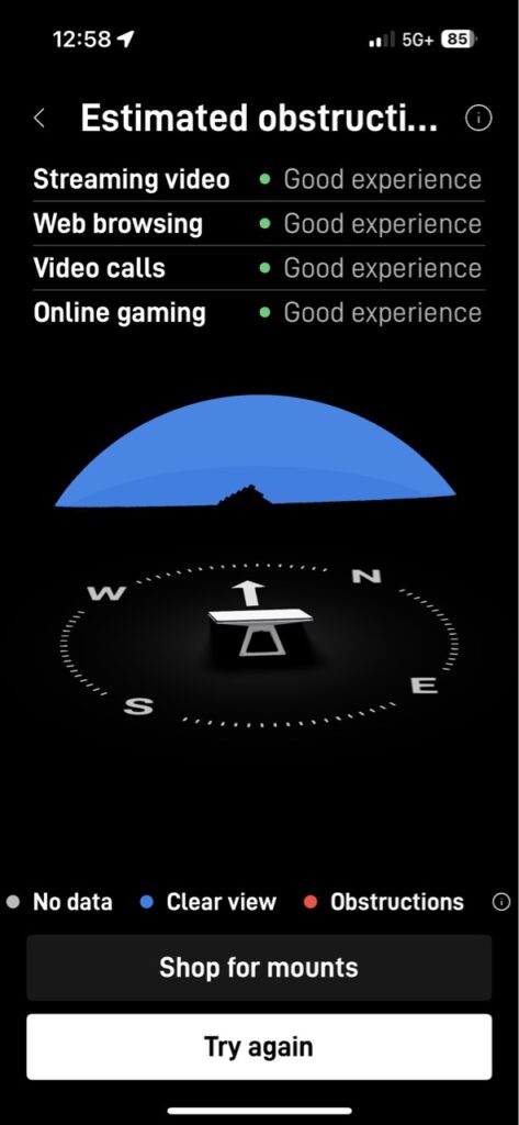 Starlink obstructions test Thousand Oaks CA