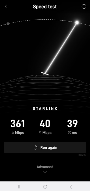 Starlink speed test in Lady Lake FL