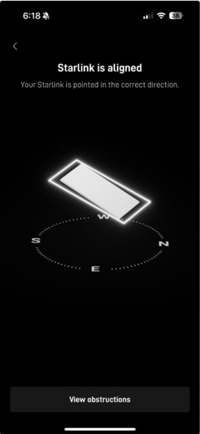 Starlink alignment test Paradise Valley AZ