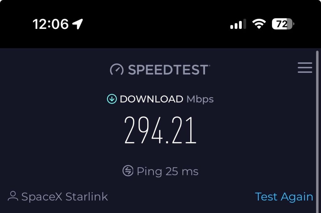 Starlink speed test Yakima WA
